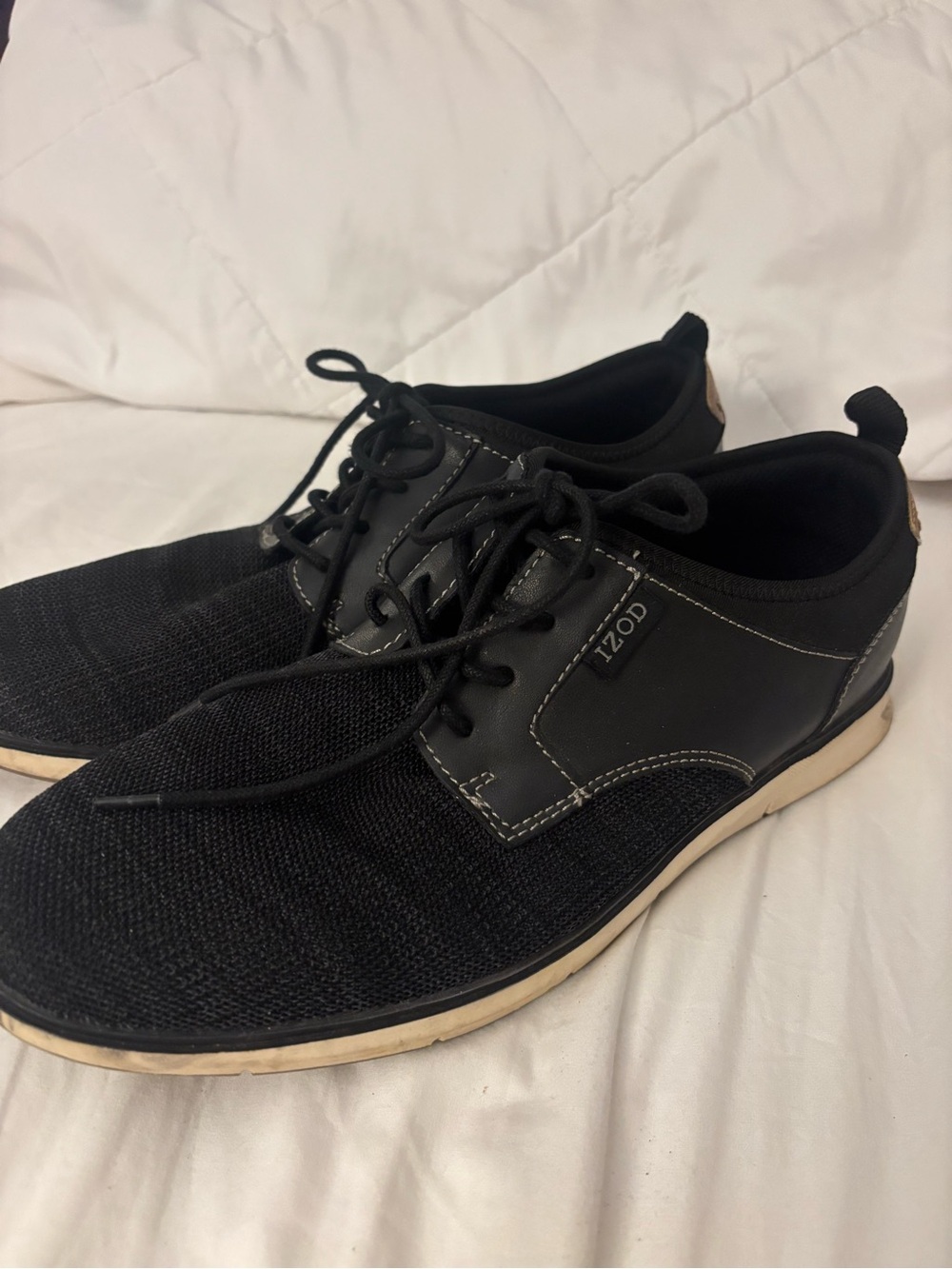 IZOD Black Mesh Lace Up Casual Sneakers Shoes Men’s Size 10